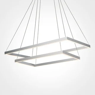 Atria Duo Silver Modern Two-tier 29-inch LED Adjustable Suspension Fixture