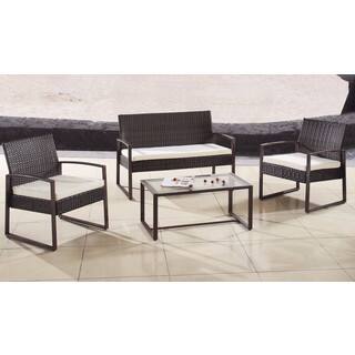 Modern Outdoor Garden Patio 4-piece Wicker Sofa Furniture Set