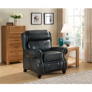 Berkeley Top Grain Leather Pushback Wingback Recliner with Memory Foam Seating