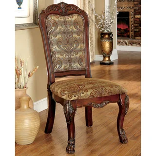 Furniture of America Elantia Traditional Cherry Side Chair (Set of 2)