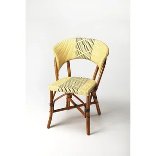 Butler Luna Yellow and Brown Rattan and Plastic Accent Side Chair