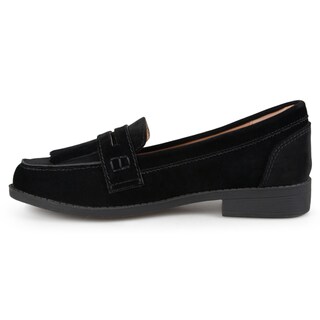 Journee Collection Women's 'Larue' Faux Suede Fringed Loafers