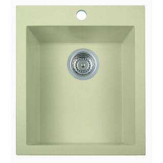 Biscuit 17-inch Drop-in Rectangular Granite Composite Kitchen Prep Sink