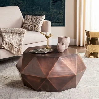 Safavieh Astrid Faceted Copper Coffee Table