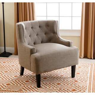 Abbyson Casey Beige Tufted Fabric Armchair
