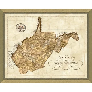 Map of West Virginia Framed Giclee Reproduction
