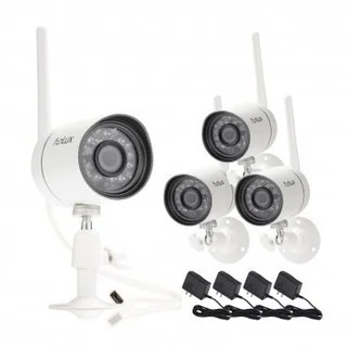 Funlux Smart Security White Camera System with 4 HD Wireless Cameras with Night Vision