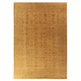 Exquisite Rugs Ziegler Gold/Beige New Zealand Wool Rectangular Hand-knotted Rug (15' x 20')