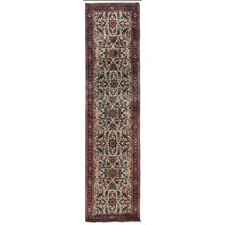 Exquisite Rugs Ferahan Ivory New Zealand Wool Rectangular Hand-knotted Runner (2'6 x 19')