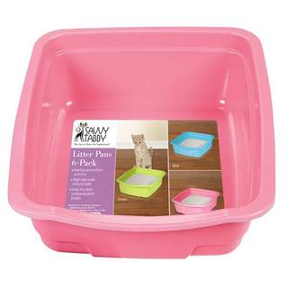 Savvy Assorted Color Tabby Litter Pans (Pack of 6)