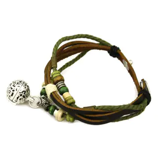 "Forest" Essential Oil Diffuser Brown Leather Bracelet