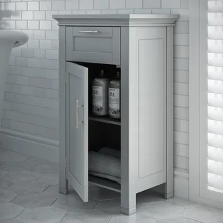 RiverRidge Home Somerset Collection Grey MDF Single-door Floor Cabinet