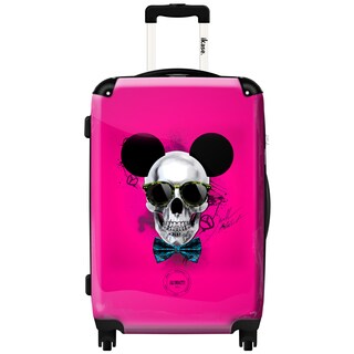 iKase Pink Skull Mouse 20-inch Fashion Hardside Carry-on Upright Suitcase