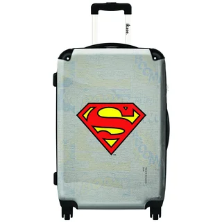 iKase Grey Superman Emblem 20-inch Fashion Hardside Carry-on Upright Suitcase