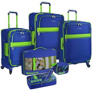 U.S. Traveler by Traveler's Choice Alamosa Two-Tone 6-Piece Expandable Spinner Luggage Set