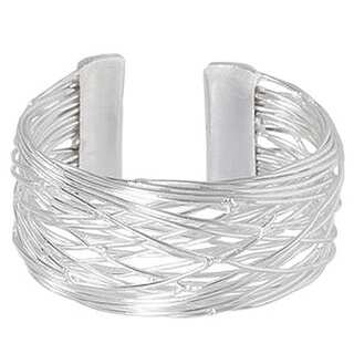Sterling Silver Overlay Braided Cuff Bracelet