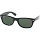 Ray-Ban RB 2132 901 New Wayfarer Black Plastic Sunglasses with Green Polarized Lens - Thumbnail 0