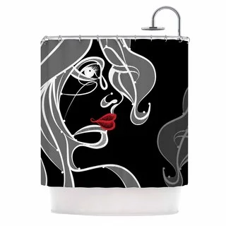 KESS InHouse Maria Bazarova 'Red Lips' Shower Curtain (69x70)