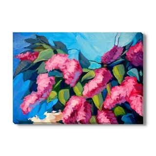 Mikhail Zahranichny 'Lilac Flowers' Canvas Gallery Wrap
