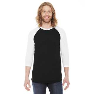 American Apparel Unisex Black and White Poly-cotton Baseball Raglan T-shirt