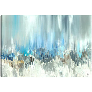 Hobbitholeco. Sanjay Patel, Blue Visuals, Abstract, Gel Brush Finish Canvas Wall Art Decor, Gallery Wrapped 30X40