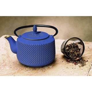 Old Dutch Matsukasa Deep Blue/Gold Cast Iron 27-ounce Teapot