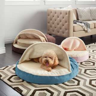 Furhaven Faux Sheepskin Snuggery Burrow Orthopedic Dog Bed