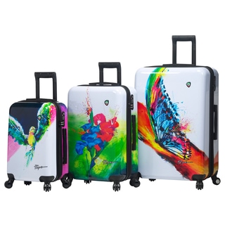 Mia Toro Italy Prado Exotic Life Multicolor Polycarbonate/Nylon 3-piece Fashion Expandable Hardside Spinner Luggage Set