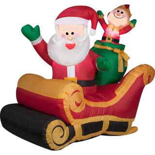 Gemmy Airblown Inflatables Santa with Sleigh