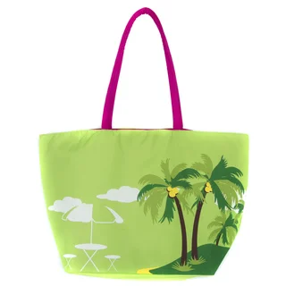 Leisureland Large Palm Printed Beach Tote Bag