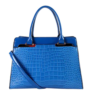 Rimen & Co. Blue Faux-leather Double-handle Handbag