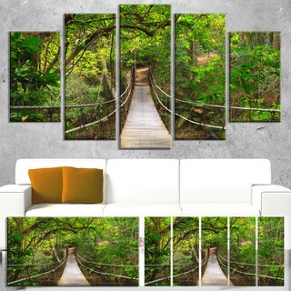 Bridge to Jungle, Thailand - Landscape Photo Canvas Art Print