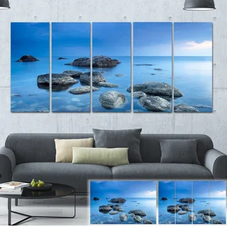 Rocky Blue Sea - Seascape Photography Canvas Art Print