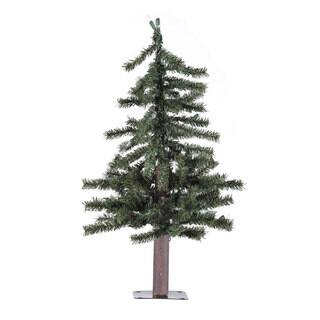 Vickerman Green Plastic 2-foot Natural Alpine Unlit Artificial Christmas Tree