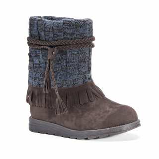 MUK LUKS Women's Rihanna Brown Faux Suede, Polyester Mid-calf Boots