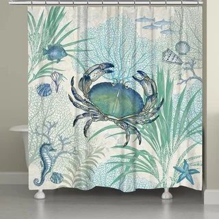 Laural Home Blue Creature of the Sea Shower Curtain