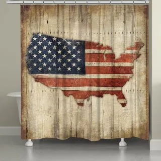 Laural Home Vintage American Flag Shower Curtain