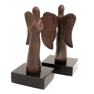 Bey Berk Angel Marble/Metal Bronze Finish Bookends