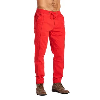 OTB Men's Red Cotton and Polyester Active Wear Pants