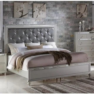 LYKE Home Nevaeh Silver Bed