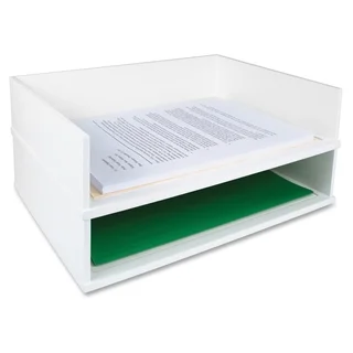 Victor Pure White Collection Wood Stacking Letter Tray - White