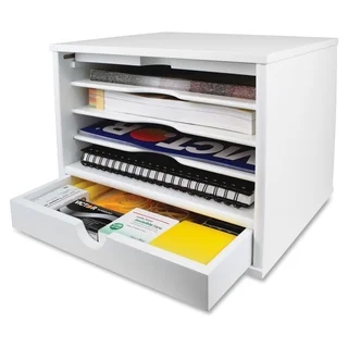 Victor Pure White Collection Wood Desktop Organizer - White