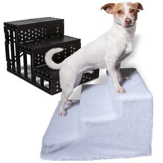 Oxgord Portable Pet Stairs with Removable Fleece Cover
