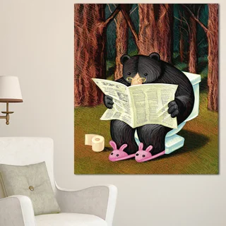 Bear in the Woods - Animal Digital Art Canvas Print