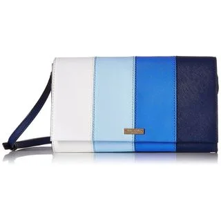 Kate Spade New York Cedar Street Ocean Blue/Multicolor Leather Stripe Cali Convertible Crossbody Handbag