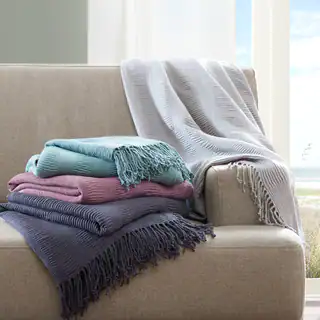 INK+IVY Reeve Ruched Throw 4-Color Option
