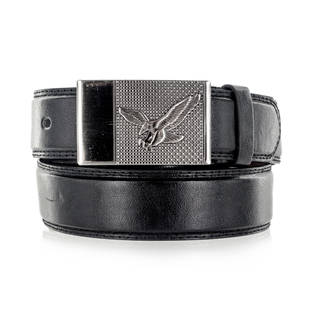 Faddism Unisex Night Hawk Black Genuine Leather Belt
