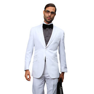 Men's White Wool Statement Suit