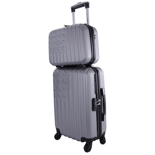 Lulu Castagnette Silver 2-piece Hardside Carry-on Spinner Luggage Set