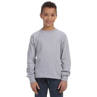 Boy's Heather 5-ounce Heavy Cotton Long-sleeve Athletic T-shirt